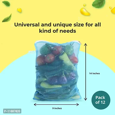 DADDY - G? Multi Purpose Mesh Storage bags Eco-Friendly Non-Toxic Reusable Fridge Storage Bag for Vegetables and Fruits with Zipper Multicolour-thumb5