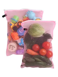 DADDY - G? Multi Colour Eco Friendly Reusable Washable Fridge Storage Bags for Vegetables and Fruits Storage with Zipper (pack of 12 )-thumb2