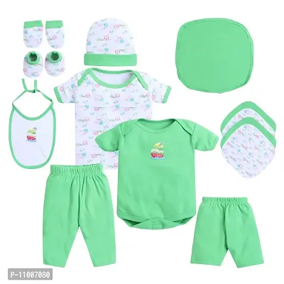 DADDY - G? New Born Unisex Baby's Gift Set -13 Pieces (Green)-thumb3