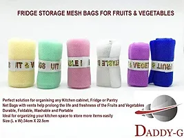 DADDY - G? Multi Colour Eco Friendly Reusable Washable Fridge Storage Bags for Vegetables and Fruits Storage with Zipper (pack of 12 )-thumb1