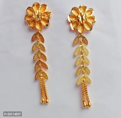 Golden Brass  Drop Earrings Earrings For Women-thumb0