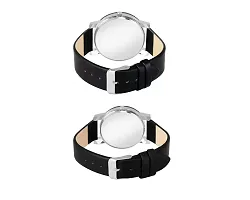J JAMVAI New Stylish Leather Couple Analog Watch for Men and Woman_Black_ACC4-thumb1