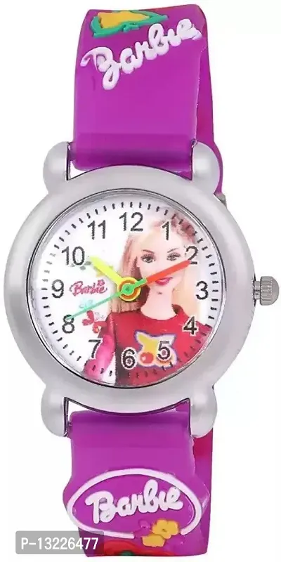 J JAMVAI New Kids Purple Barbie Analog Watch for Girls-thumb0