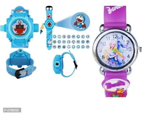 JM- 24 Images PURPLE Barbie  DORAEMON  Projector Watch for Kids, Diwali Gift, Birthday Return Gift  Digital Watch - For kids-thumb0