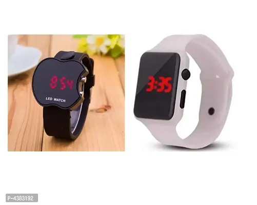 Black cut apple And white  Square Quality Designer Fashion Wrist Watch Digital Watch - For  KIDS-thumb0