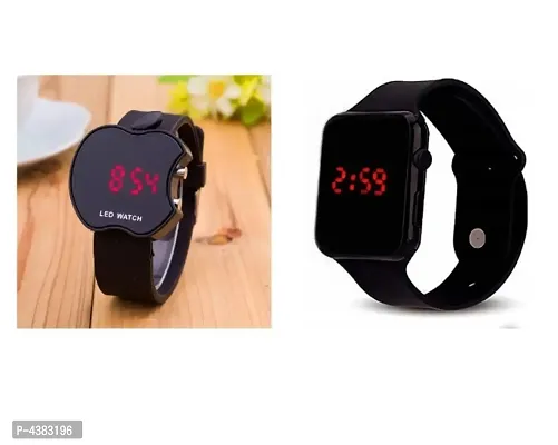 Black cut apple And black  Square Quality Designer Fashion Wrist Watch Digital Watch - For  KIDS-thumb0