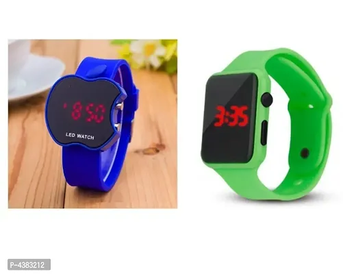 Blue cut apple And green Square Quality Designer Fashion Wrist Watch Digital Watch - For  KIDS