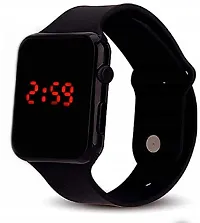red cut apple And black Square Quality Designer Fashion Wrist Watch Digital Watch - For  KIDS-thumb2