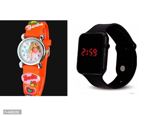 red barbi  And black Square Quality Designer Fashion Wrist Watch Digital Watch - For  KIDS-thumb0