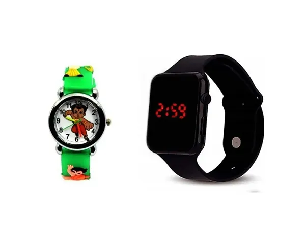 Pack Of 2 Kids Trendy Watches