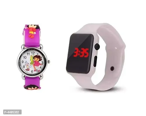purple dora  And white Square Quality Designer Fashion Wrist Watch Digital Watch - For  KIDS-thumb0