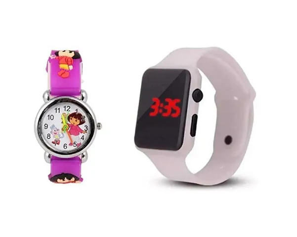 Pack Of 2 Kids Cartoon Theme & Digital Watches