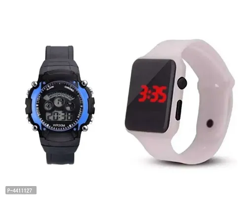 7 LIGHT sky blue  And white  Square Quality Designer Fashion Wrist Watch Digital Watch - For  KIDS-thumb0