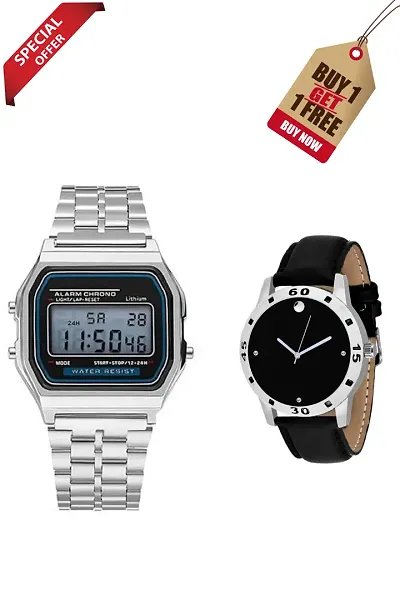 Classy Analog Digital Watches for Couple, Pack of 2