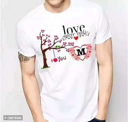 Reliable White Polyester Blend Printed Round Neck T-Shirt For Men-thumb0