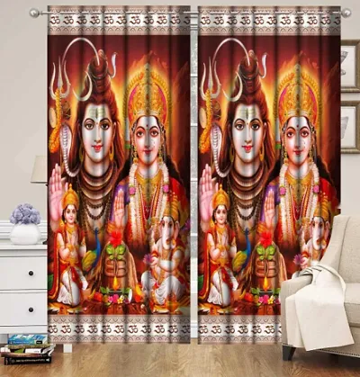 GOGAJI COLLECTION Printed, Polyester Blend,Digital 3D Printed Curtain for Window/Door/Long Door Curtain.(D.N 200)