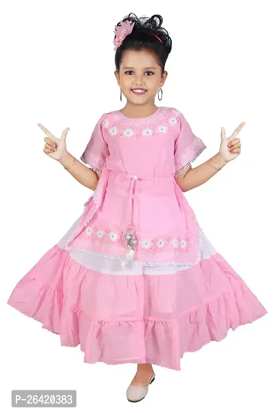 Fabulous Cotton Pink  Printed Frock For Girls
