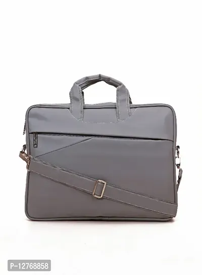 Grey Leather Laptop bag-thumb0