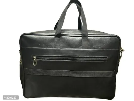 15.6 Inch laptop I Macebook I Books leather office bag for men  women (black)-thumb2