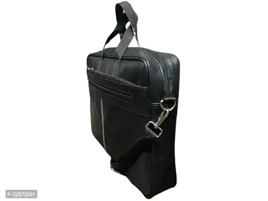 15.6 Inch laptop I Macebook I Books leather office bag for men  women (black)-thumb3