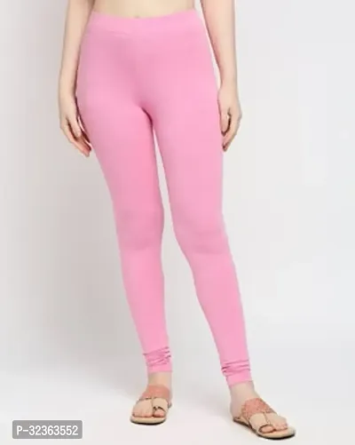 Fabulous Pink Lycra Solid Leggings For Women-thumb0