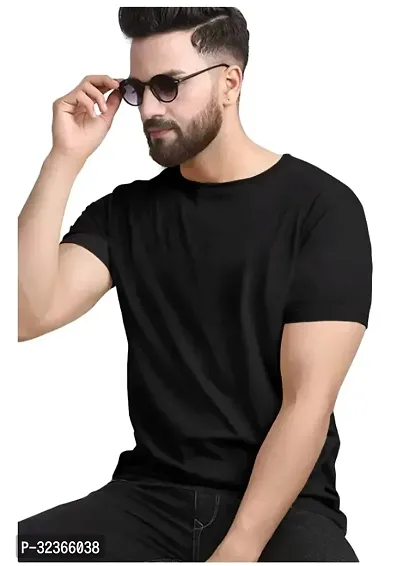 Comfortable Black Cotton Tees For Men