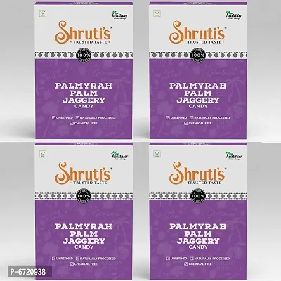 Shrutis Palmyra Palm Jaggery Candy _ Palm Sugar Crystals 100Grams Pack _Pack of 4 x 100 g_