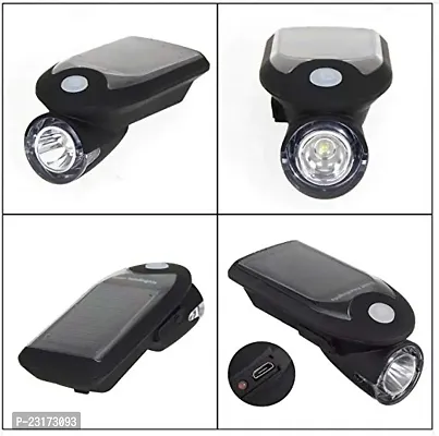 Online Expert Cycle Solar Light LED Rechargeable USB 3 Mode Bicycle Front Light Water Resistant Super Bright-thumb3