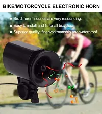 Online Expert 06 Sound ABS Plastic Cycling Bike Bell Alarm Warning Ultra Loud Bicycle Electric Horn Accessory, 7.5 x 7.5 x 9 cm, Black-thumb2