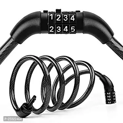 Online Expert Number Metallic Lock for Cycle for Bike Helmet  Bicycle (Black)