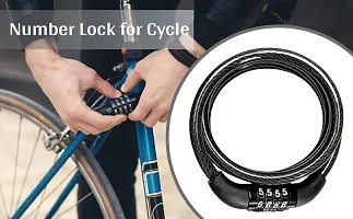 Online Expert Number Metallic Lock for Cycle for Bike Helmet  Bicycle (Black)-thumb3