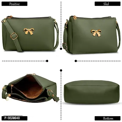 PU Green Sling Bag Crossbody Bag Standard Capacity-thumb4