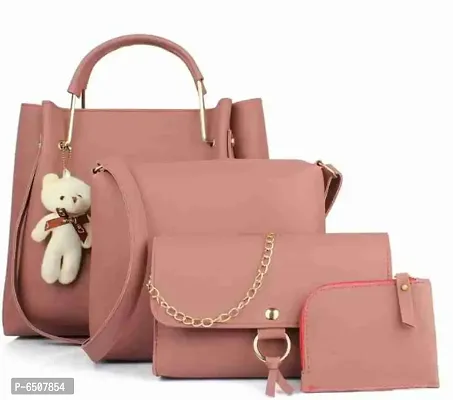 Womens pink Handbag set of 4-thumb0