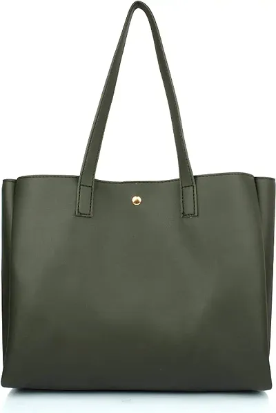 Stylish Solid Tote Bag With Zip For Women