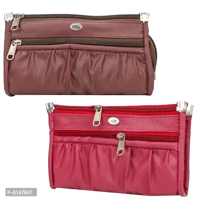 Spacious Brown Maroon Clutch for women and girl-thumb0