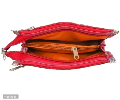 Spacious Tan Maroon Clutch for women and girl-thumb4