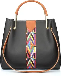 Stylish Black Pu Solid Handbags For Women-thumb4