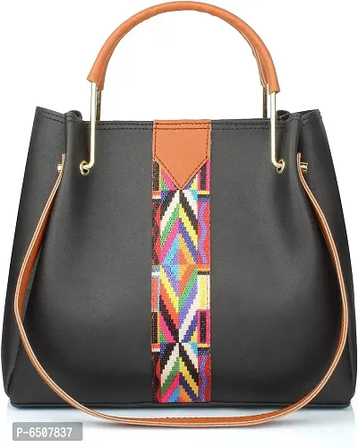 Stylish Black Pu Solid Handbags For Women-thumb5