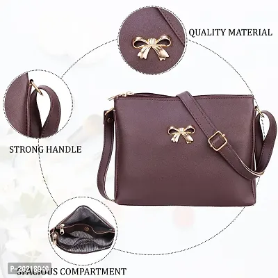 Stylish Brown Sling bag Crossbody bag for college girl women-thumb3