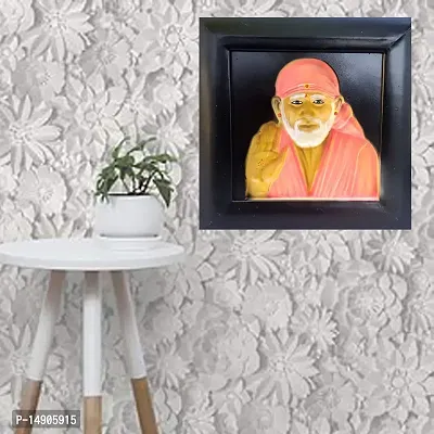 SHINDE EXPORTS Shirdi Sai Baba Holographic 3D Photo Frame Size 9x9 inches (Pink)-thumb0