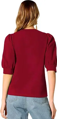 Style  Shine Printed Lycra Top with Half Sleeves for Office Wear, Casual Wear Top-thumb2