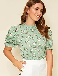 Style  Shine Printed Rayon Top with Half Sleeves for Office Wear, Casual Wear Top-thumb1