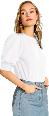 Style  Shine Printed Lycra Top with Half Sleeves for Office Wear, Casual Wear Top-thumb1