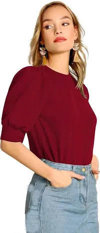 Style  Shine Printed Lycra Top with Half Sleeves for Office Wear, Casual Wear Top-thumb1