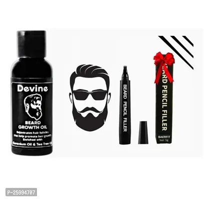 Beard oil and combo Filling Waterproof Sweat Proof Pen Kit for Patchy Areas/Male Mustache Repair Shape