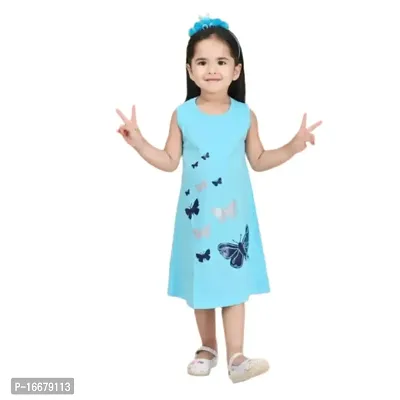 Shan Beauty Girl's Cotton Butterfly Printed Frock (Kids Cloth-15-P)