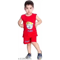 Shan Beauty Boy's Printed Hosiery Cotton Casual Wear (Red)-thumb2