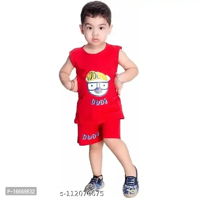 Shan Beauty Boy's Printed Hosiery Cotton Casual Wear (Red)-thumb3