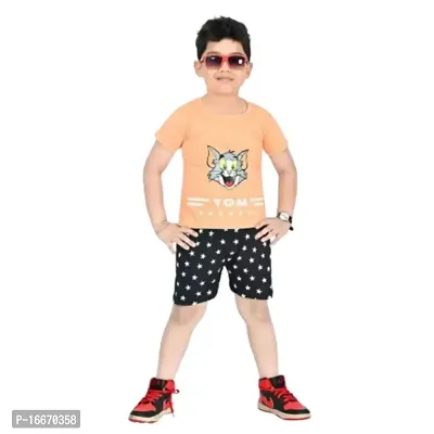 Shan Beauty Kid Boys Hosiery Cotton Regular Fit Printed Bulet Clothing Set-thumb0