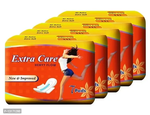 Extra Care Heavy Flow Sanitary pads (XXL) (Pack of 5)-thumb0
